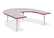 Berries® Horseshoe Activity Table - 66" X 60", E-height - Freckled Gray/Red/Gray