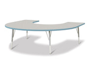 Berries® Horseshoe Activity Table - 66" X 60", E-height - Freckled Gray/Coastal Blue/Gray