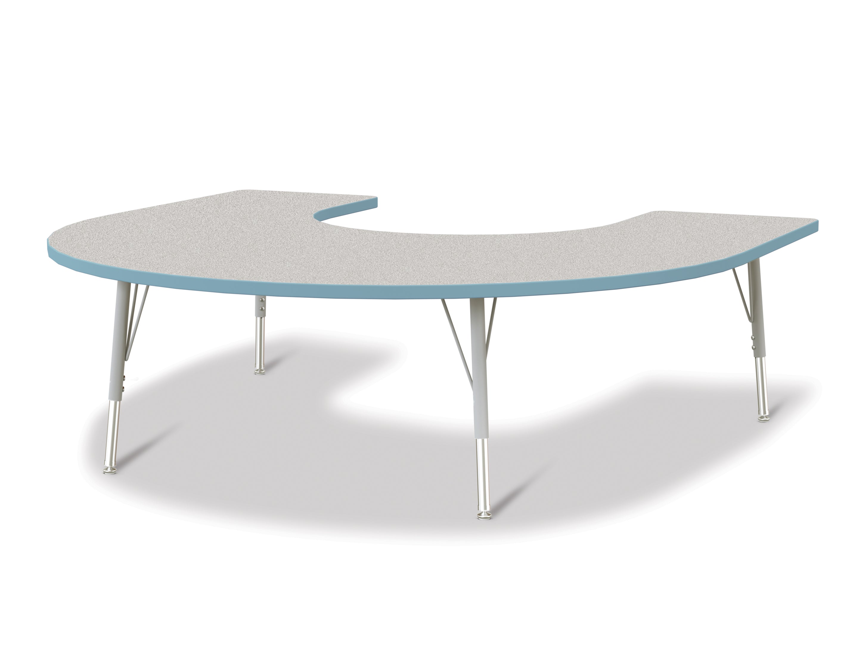 Berries® Horseshoe Activity Table - 66" X 60", E-height - Freckled Gray/Coastal Blue/Gray