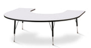Berries® Horseshoe Activity Table - 66" X 60", E-height - Freckled Gray/Black/Black