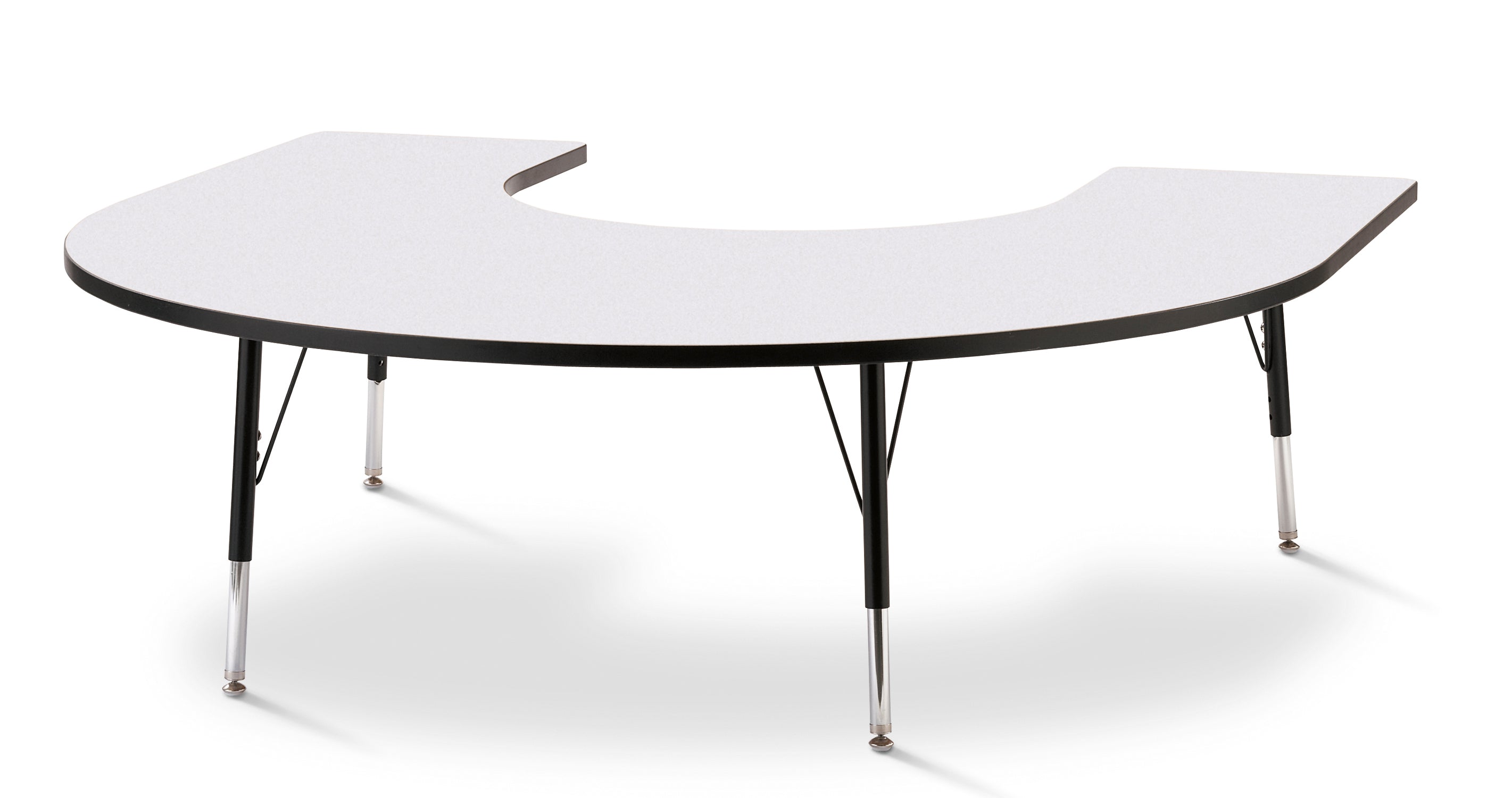 Berries® Horseshoe Activity Table - 66" X 60", E-height - Freckled Gray/Black/Black