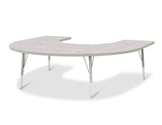 Berries® Horseshoe Activity Table - 60" X 66", E-height - Driftwood Gray/Gray/Gray