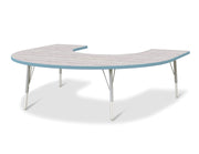 Berries® Horseshoe Activity Table - 60" X 66", E-height - Driftwood Gray/Coastal Blue/Gray