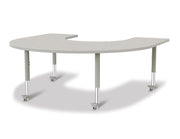 Berries® Horseshoe Activity Table - 66" X 60", Mobile - Freckled Gray/Gray/Gray