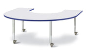 Berries® Horseshoe Activity Table - 66" X 60", Mobile - Freckled Gray/Blue/Gray
