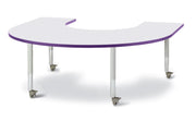 Berries® Horseshoe Activity Table - 66" X 60", Mobile - Freckled Gray/Purple/Gray