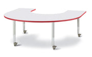 Berries® Horseshoe Activity Table - 66" X 60", Mobile - Freckled Gray/Red/Gray