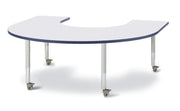 Berries® Horseshoe Activity Table - 66" X 60", Mobile - Freckled Gray/Navy/Gray