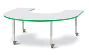 Berries® Horseshoe Activity Table - 66" X 60", Mobile - Freckled Gray/Green/Gray