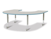 Berries® Horseshoe Activity Table - 66" X 60", Mobile - Freckled Gray/Coastal Blue/Gray