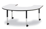Berries® Horseshoe Activity Table - 66" X 60", Mobile - Freckled Gray/Black/Black