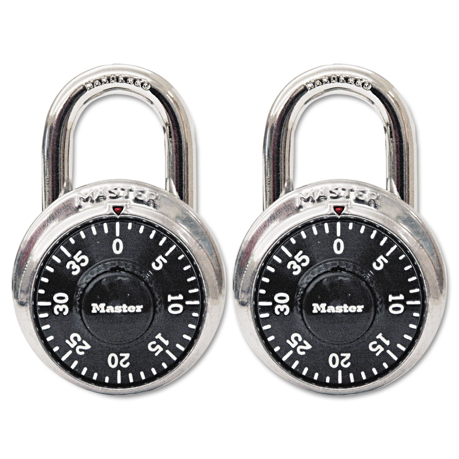 3 Digit - 0.28" Shackle Diameter - Cut Resistant - Stainless Steel - Black - 2 / Pack