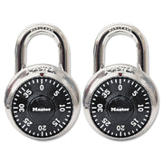 3 Digit - 0.28" Shackle Diameter - Cut Resistant - Stainless Steel - Black - 2 / Pack