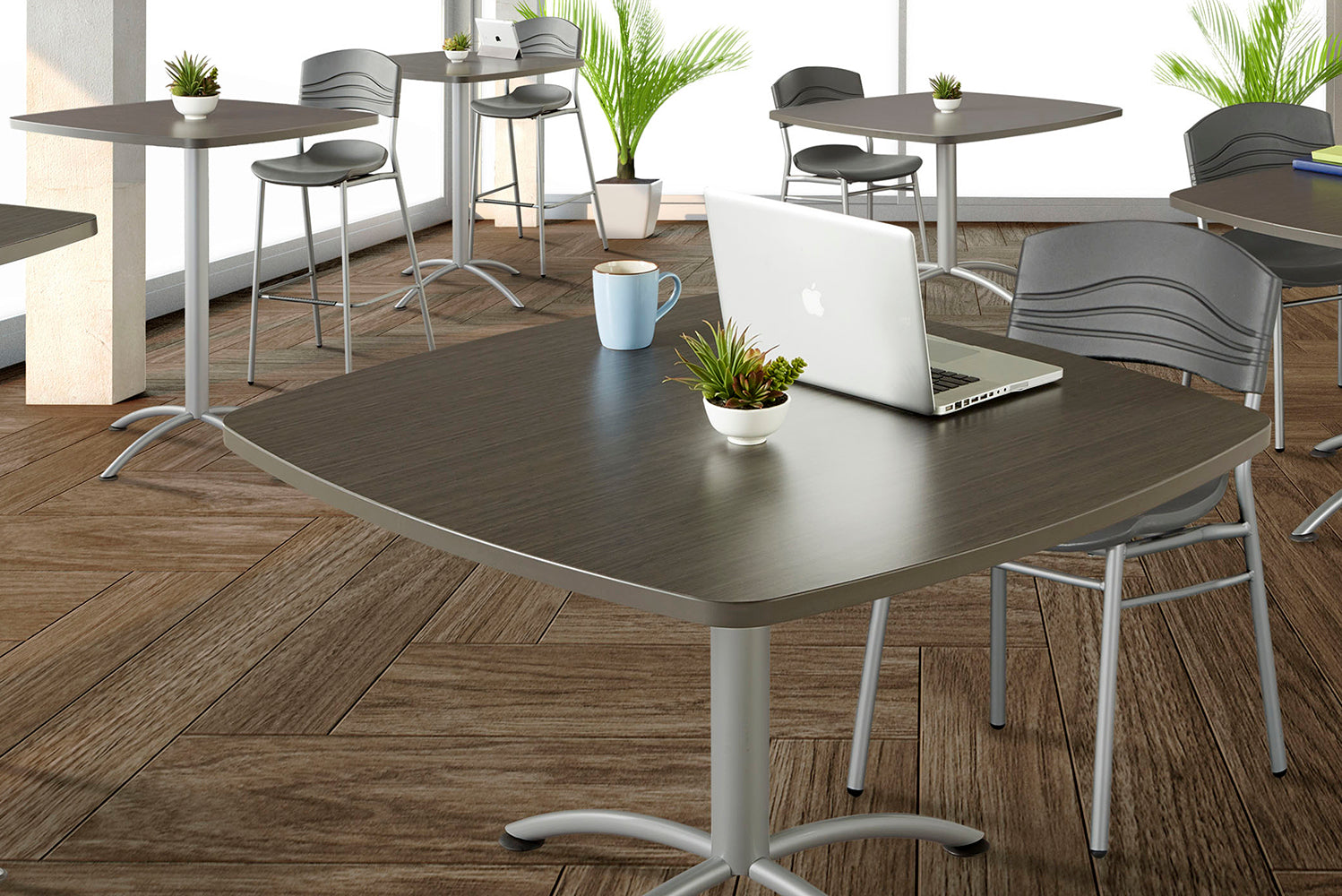 CaféWorks™ 2 Pack Chairs, Graphite - 29"H