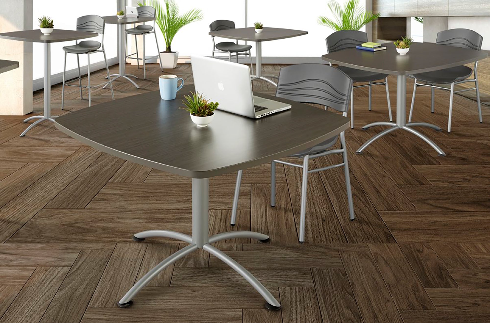 CaféWorks™ 2 Pack Chairs, Graphite - 29"H