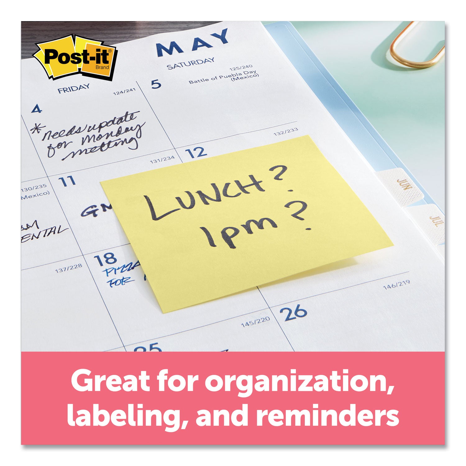 Post-it&reg; Notes Original Notepads - 3" Flag/Note Width x 3" Flag/Note Length - Square - 100 Sheets per Pad - Unruled - Canary Yellow - Paper - Self-adhesive, Repositionable - 1 Pack