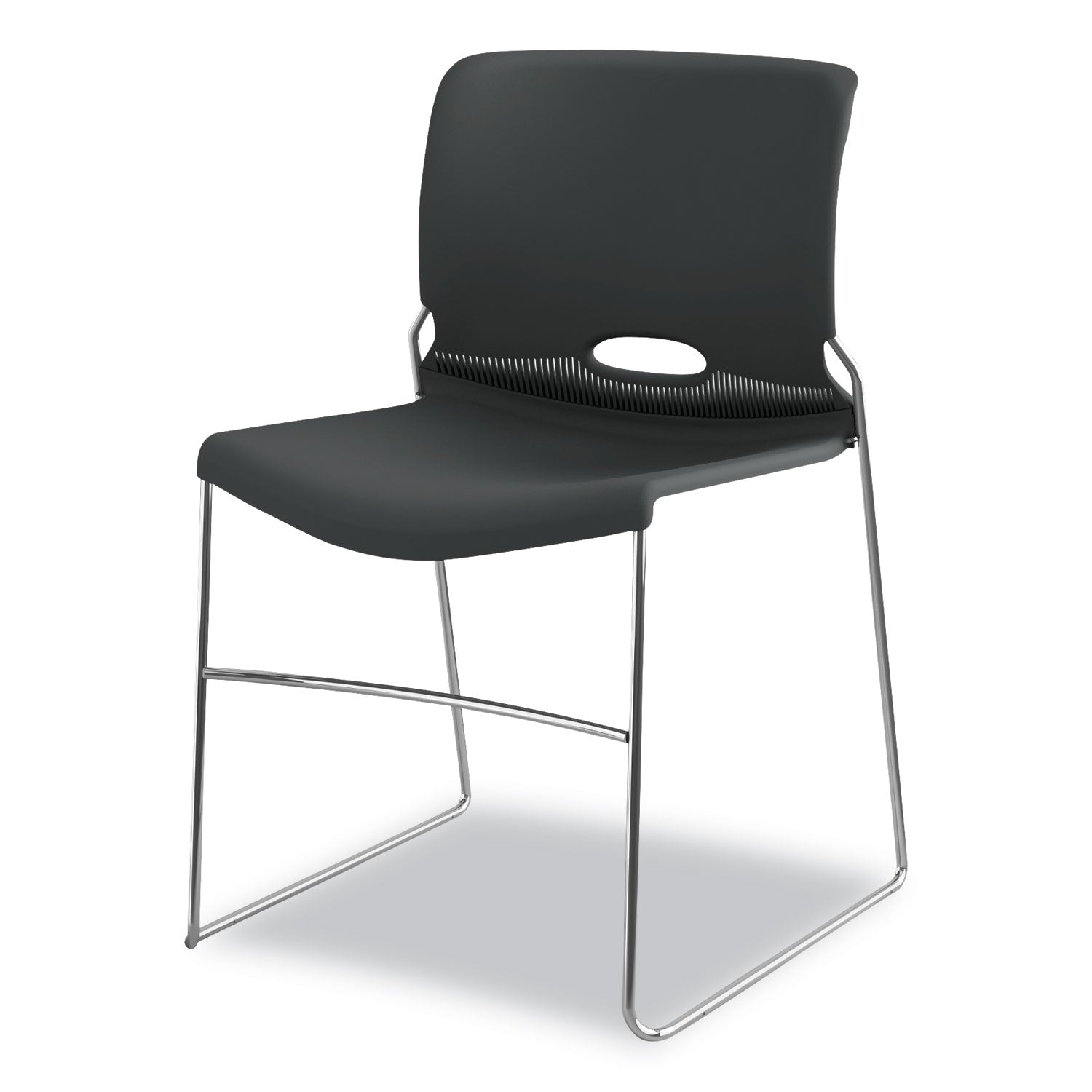 HON Olson Chair, Plastic Seat and Back, Lava Color, Chrome Steel Frame, Stackable, 4 per Carton