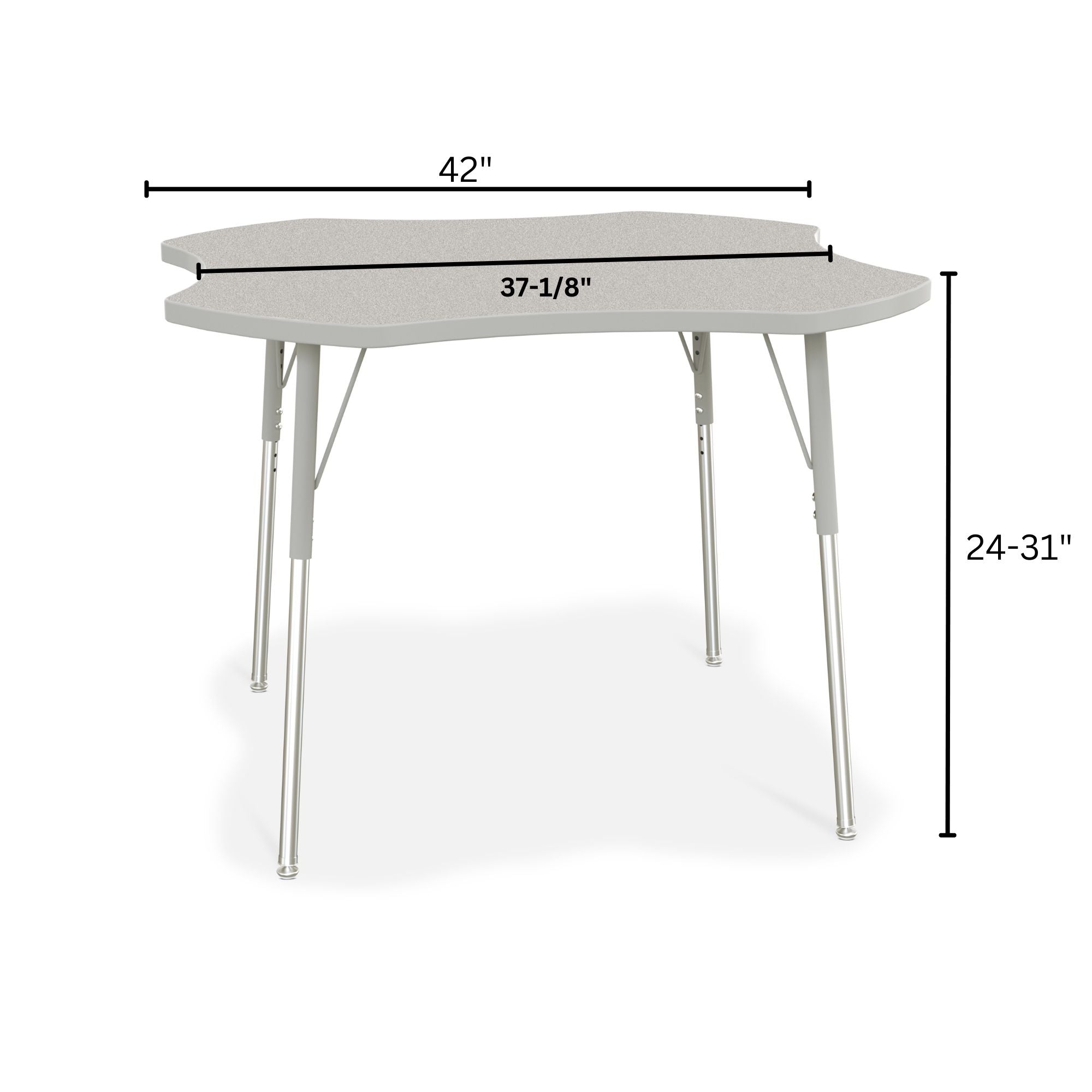 Berries® Four Leaf Activity Table, A-height - Freckled Gray/Gray/Gray