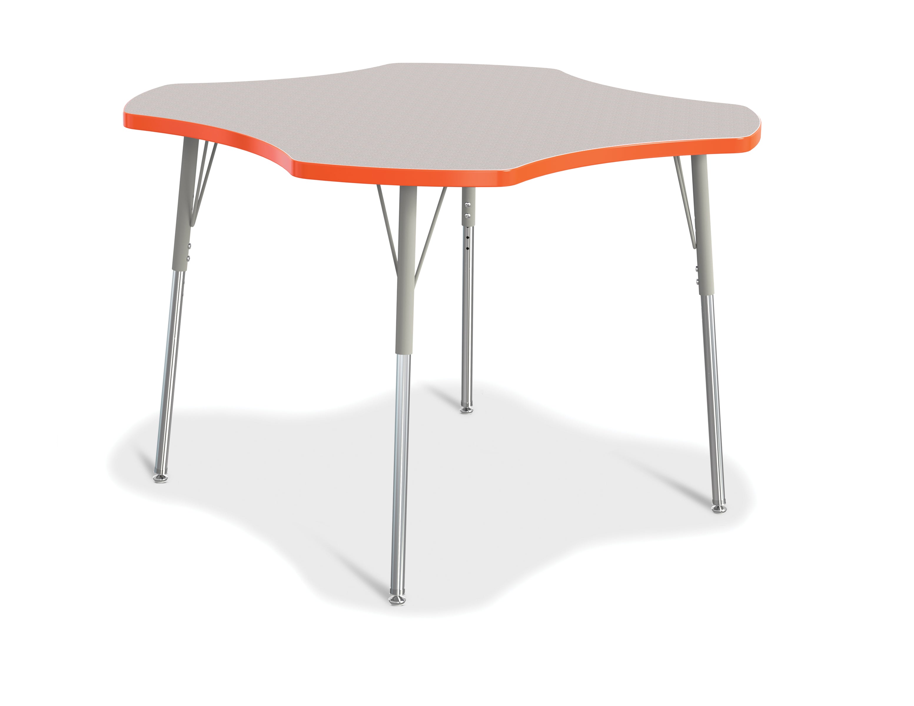 Berries® Four Leaf Activity Table, A-height - Freckled Gray/Orange/Gray