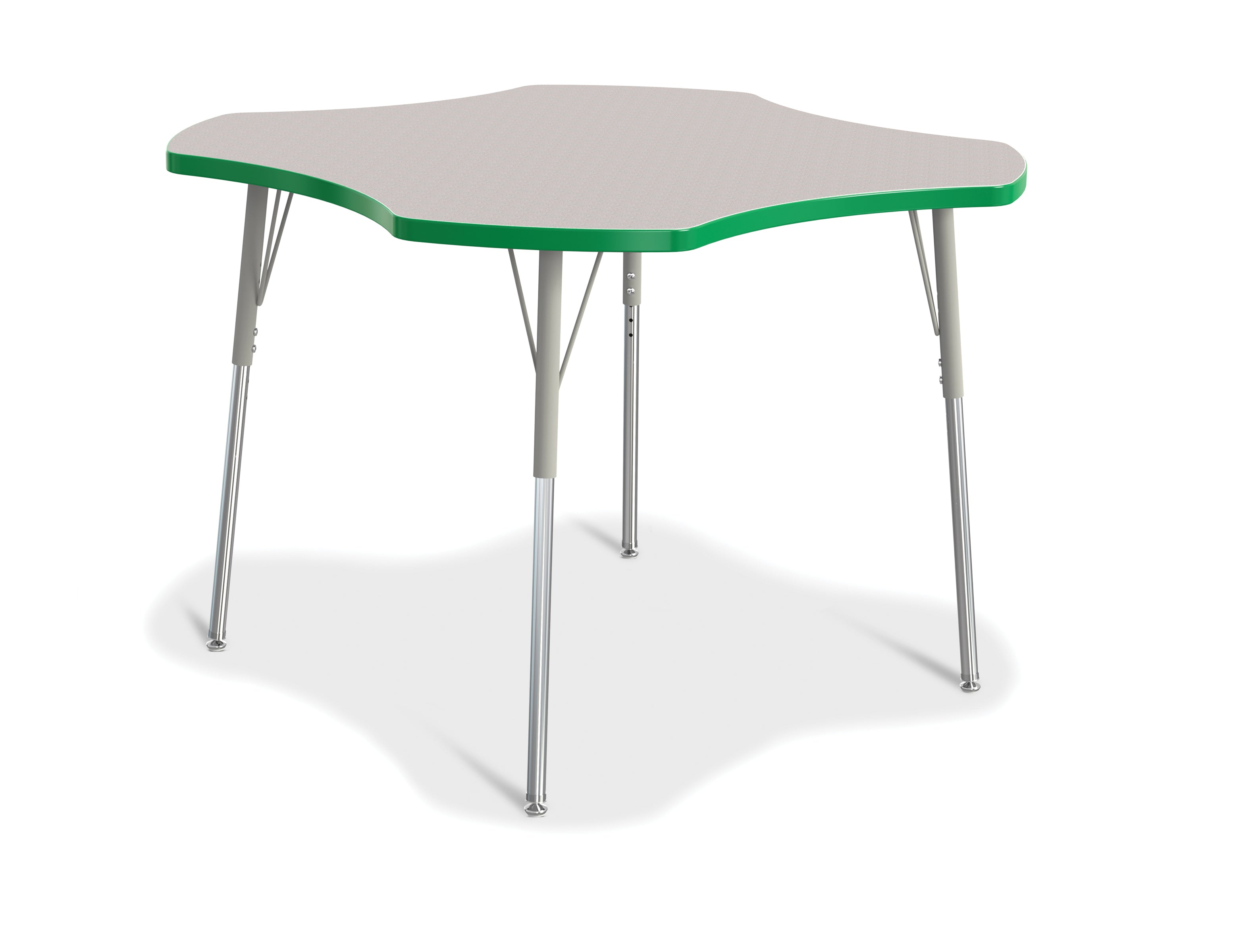 Berries® Four Leaf Activity Table, A-height - Freckled Gray/Green/Gray