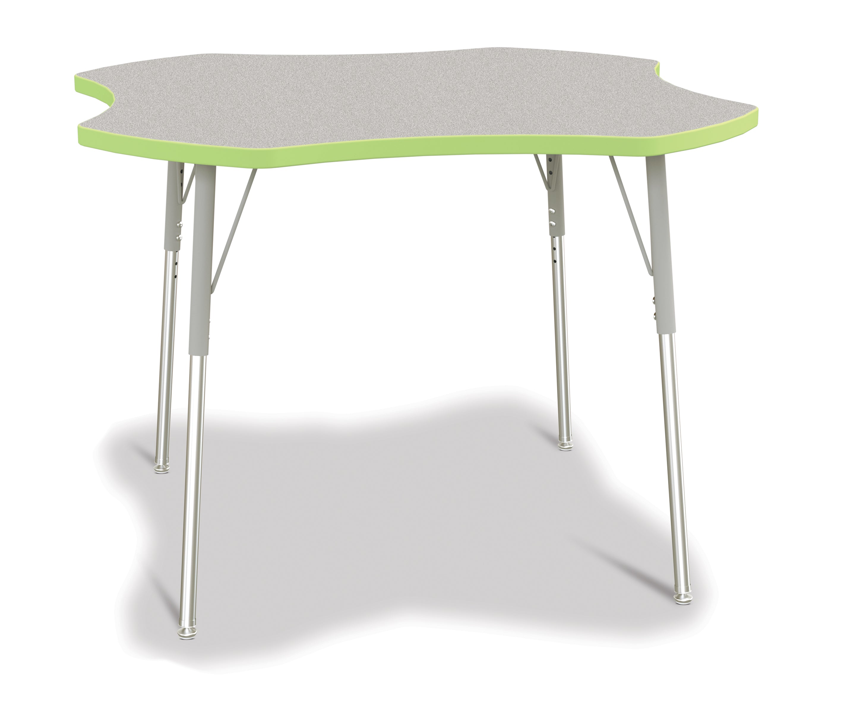 Berries® Four Leaf Activity Table, A-height - Freckled Gray/Key Lime/Gray