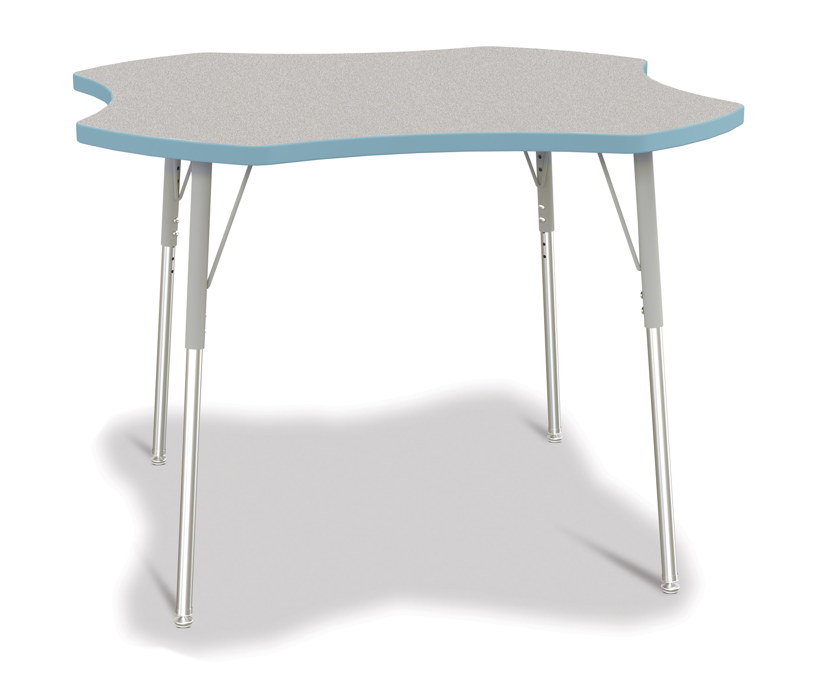 Berries® Four Leaf Activity Table, A-height - Freckled Gray/Coastal Blue/Gray