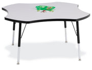 Berries® Four Leaf Activity Table, A-height - Freckled Gray/Black/Black
