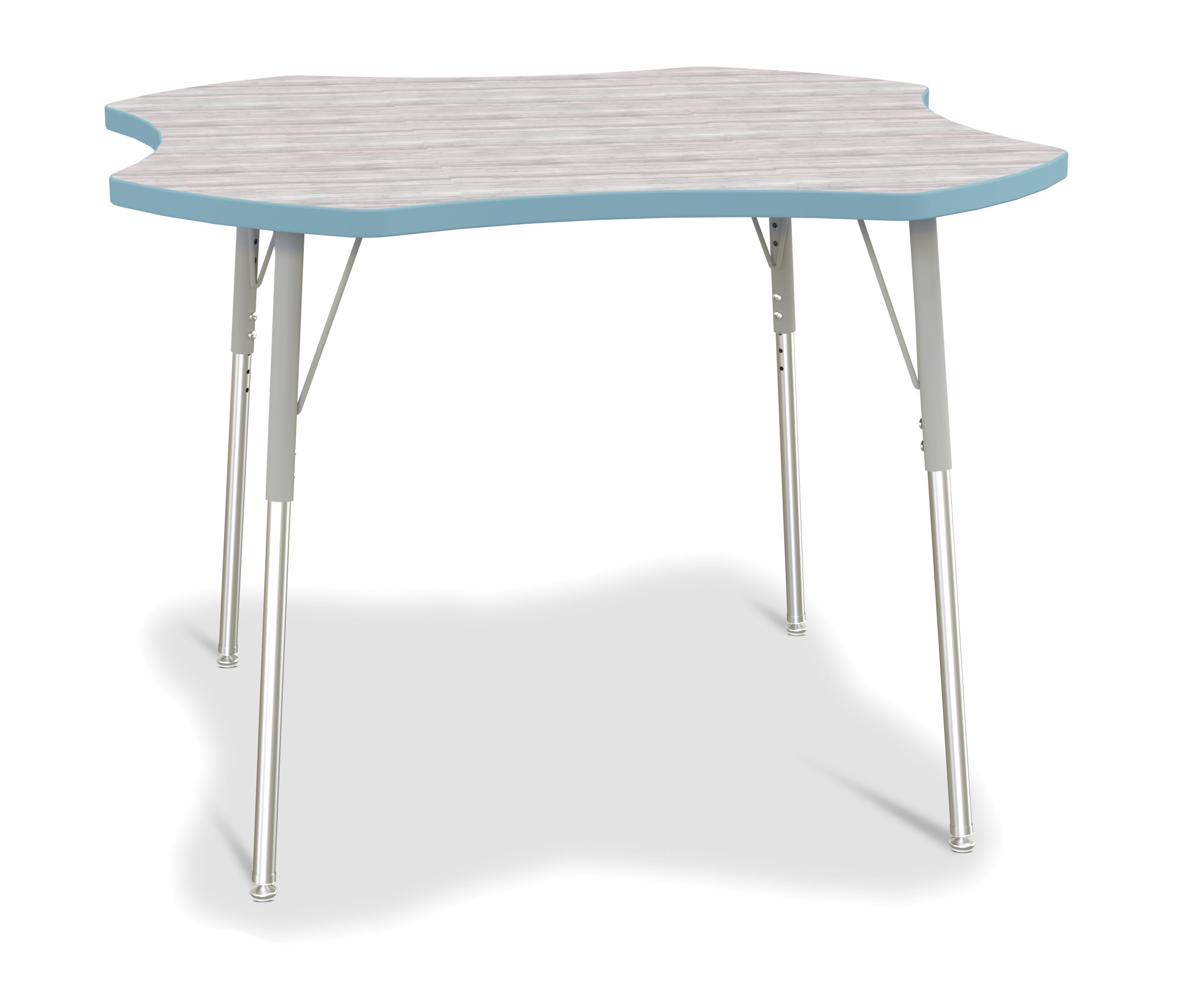 Berries® Four Leaf Activity Table - A-height - Driftwood Gray/Coastal Blue/Gray
