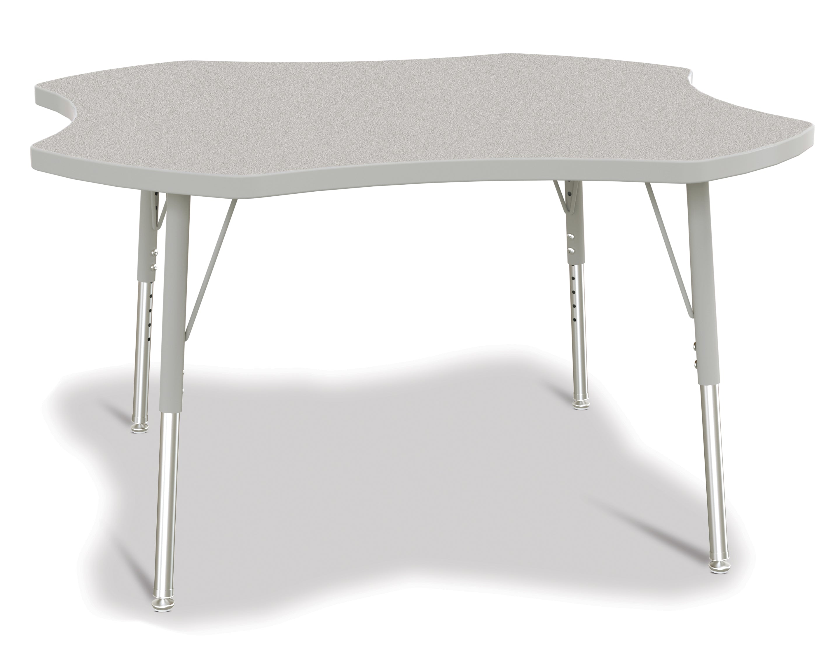 Berries® Four Leaf Activity Table, E-height - Freckled Gray/Gray/Gray
