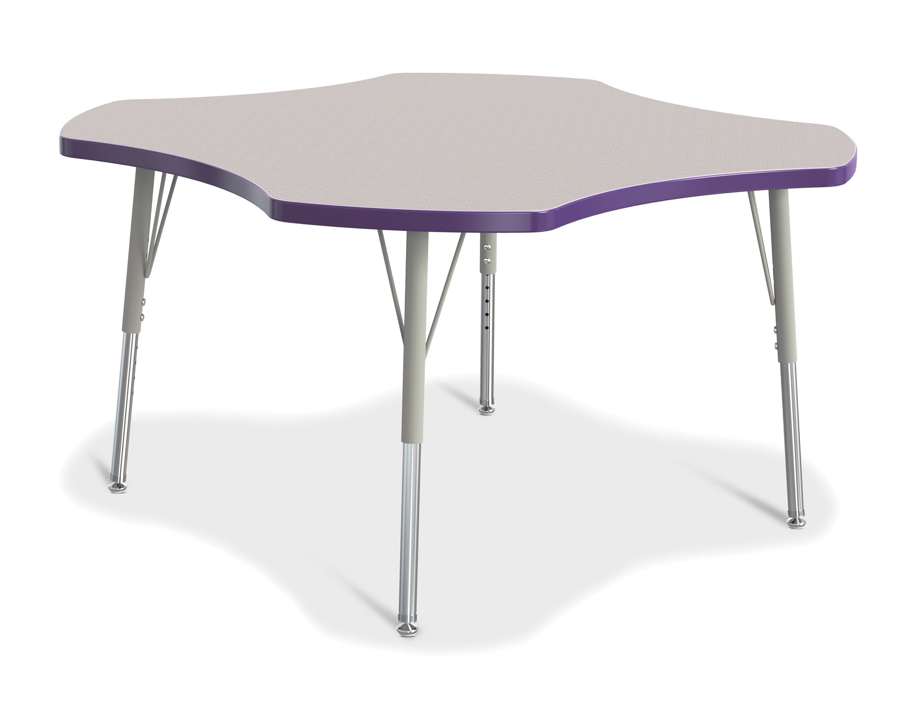 Berries® Four Leaf Activity Table, E-height - Freckled Gray/Purple/Gray