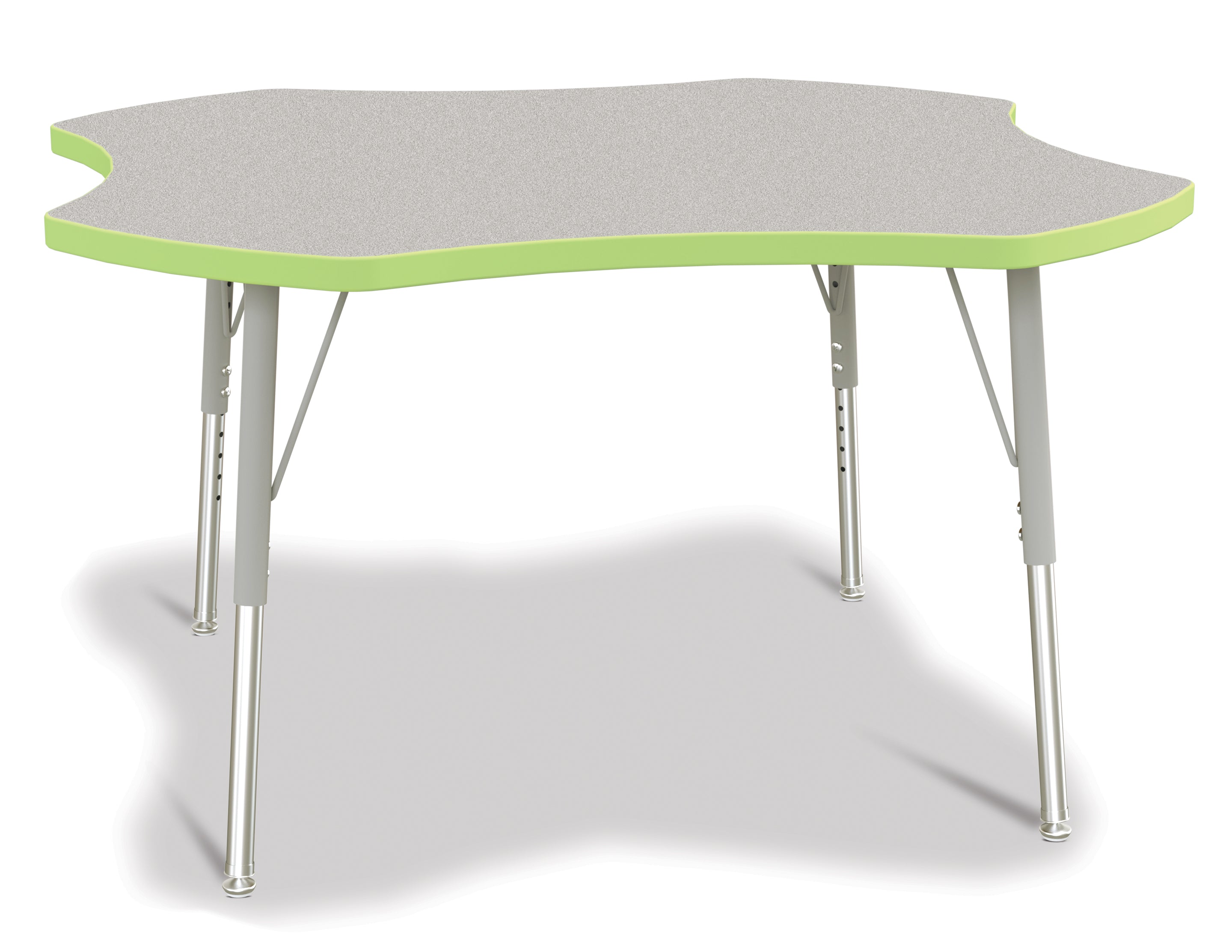 Berries® Four Leaf Activity Table, E-height - Freckled Gray/Key Lime/Gray