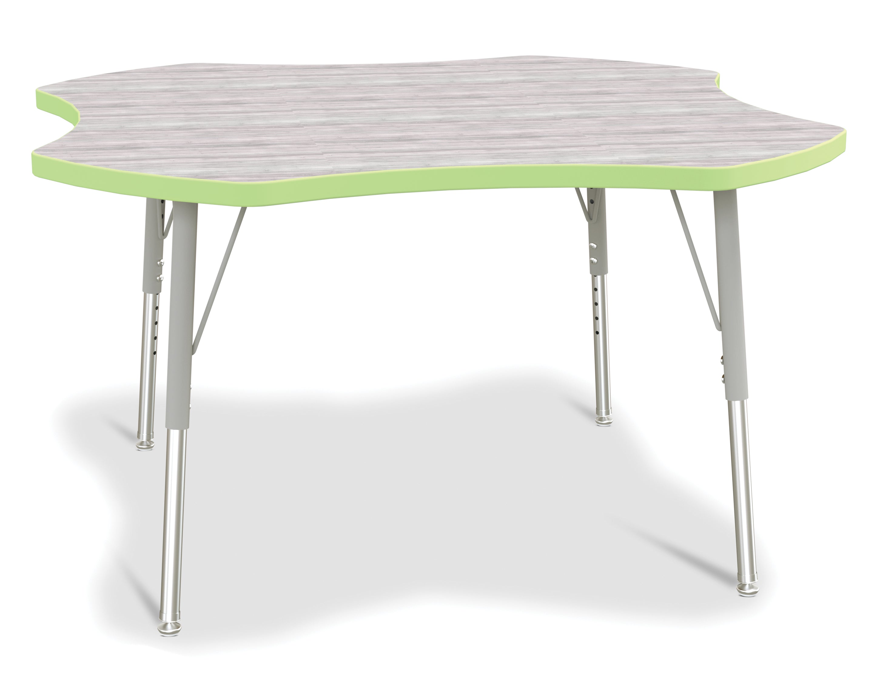 Berries® Four Leaf Activity Table - E-height - Driftwood Gray/Key Lime/Gray