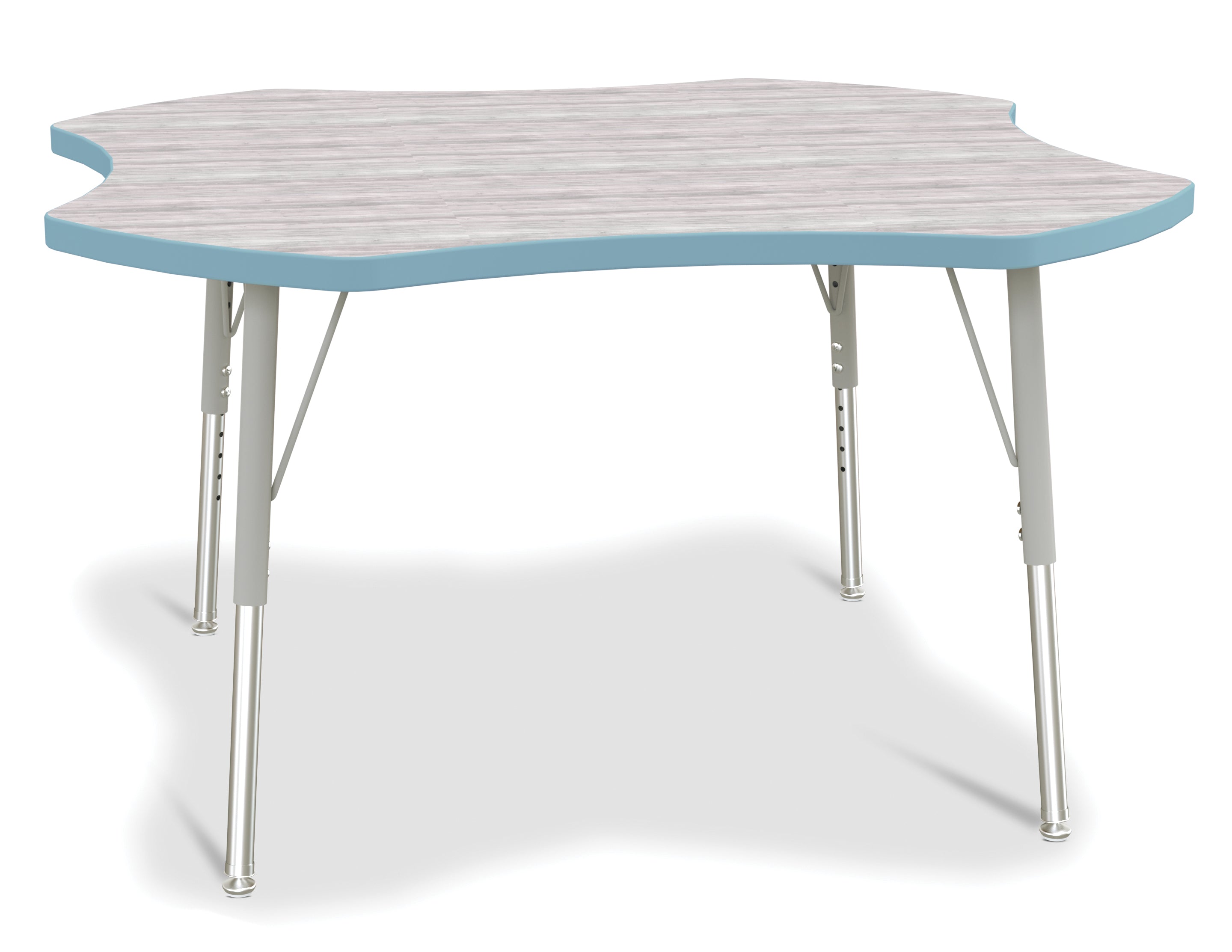 Berries® Four Leaf Activity Table - E-height - Driftwood Gray/Coastal Blue/Gray