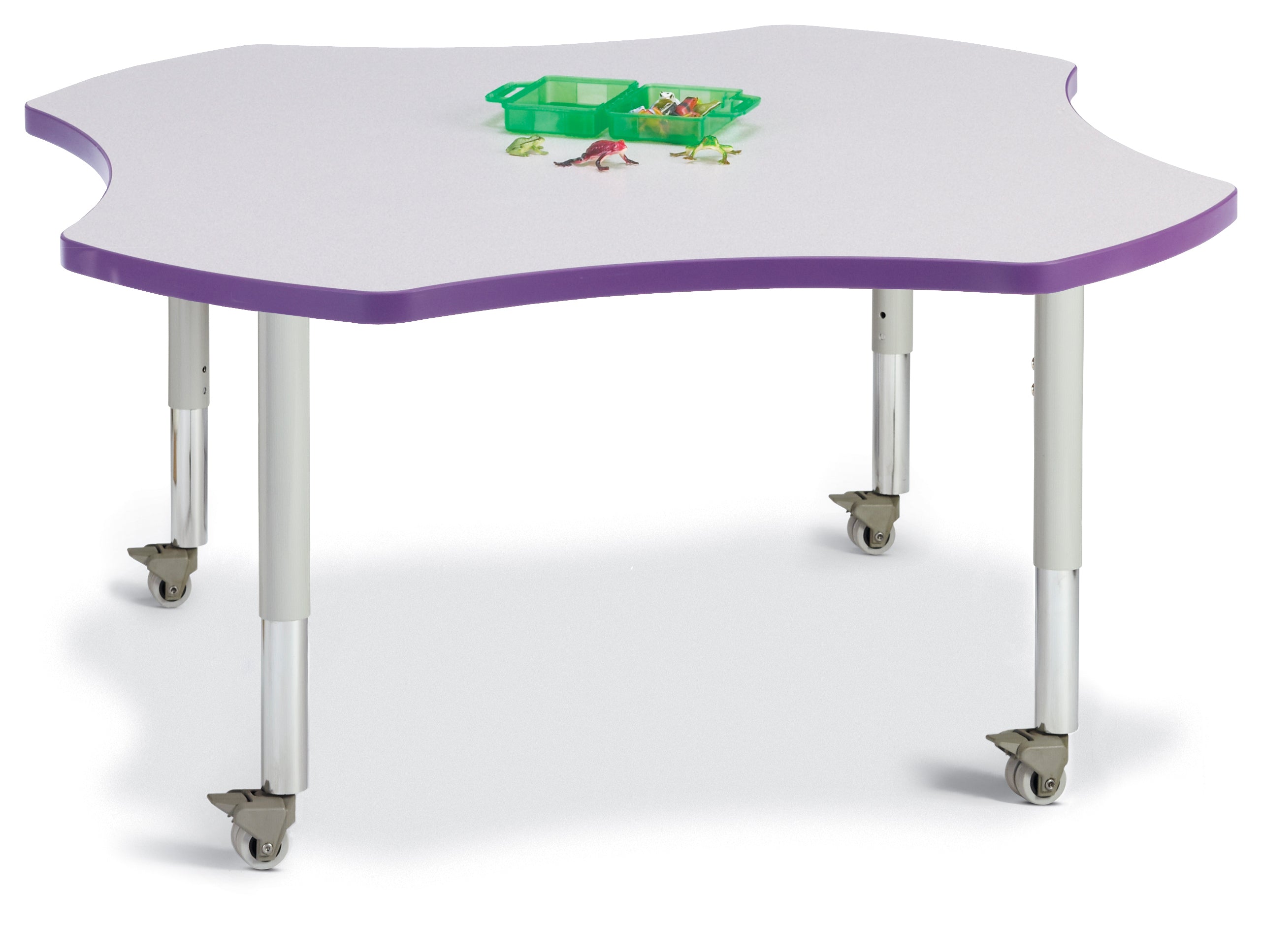 Berries® Four Leaf Activity Table, Mobile - Freckled Gray/Purple/Gray
