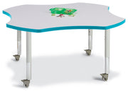 Berries® Four Leaf Activity Table, Mobile - Freckled Gray/Teal/Gray