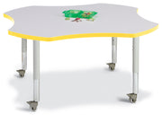 Berries® Four Leaf Activity Table, Mobile - Freckled Gray/Yellow/Gray