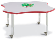 Berries® Four Leaf Activity Table, Mobile - Freckled Gray/Red/Gray