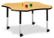 Berries® Four Leaf Activity Table, Mobile - Maple/Black/Black