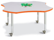 Berries® Four Leaf Activity Table, Mobile - Freckled Gray/Orange/Gray