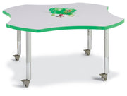 Berries® Four Leaf Activity Table, Mobile - Freckled Gray/Green/Gray