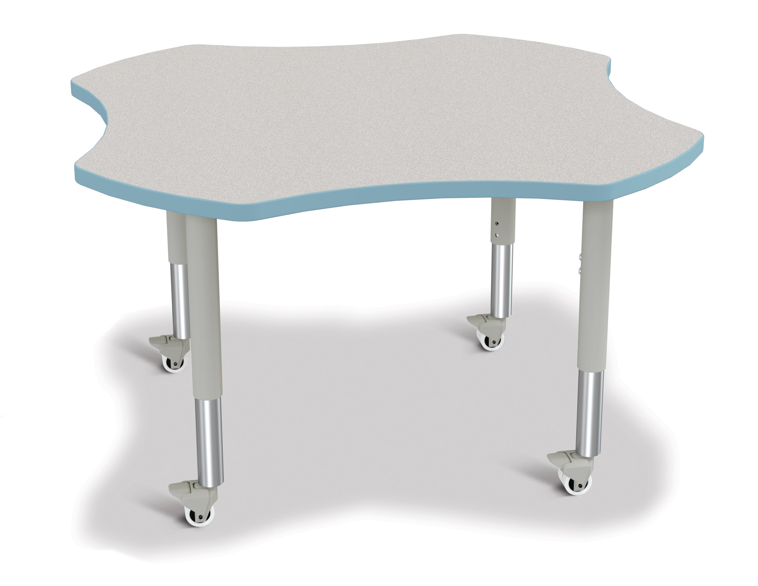 Berries® Four Leaf Activity Table, Mobile - Freckled Gray/Coastal Blue/Gray
