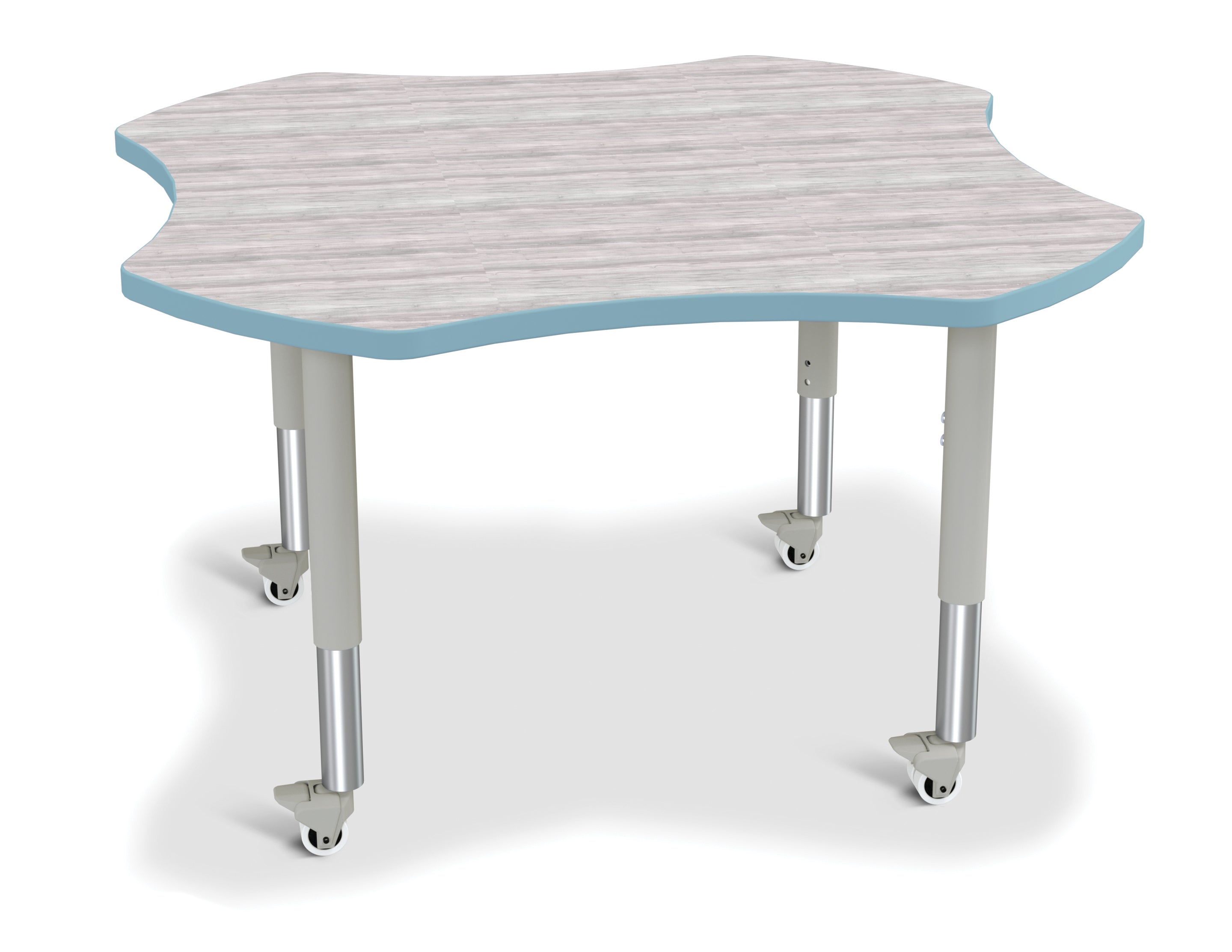 Berries® Four Leaf Activity Table - Mobile - Driftwood Gray/Coastal Blue/Gray