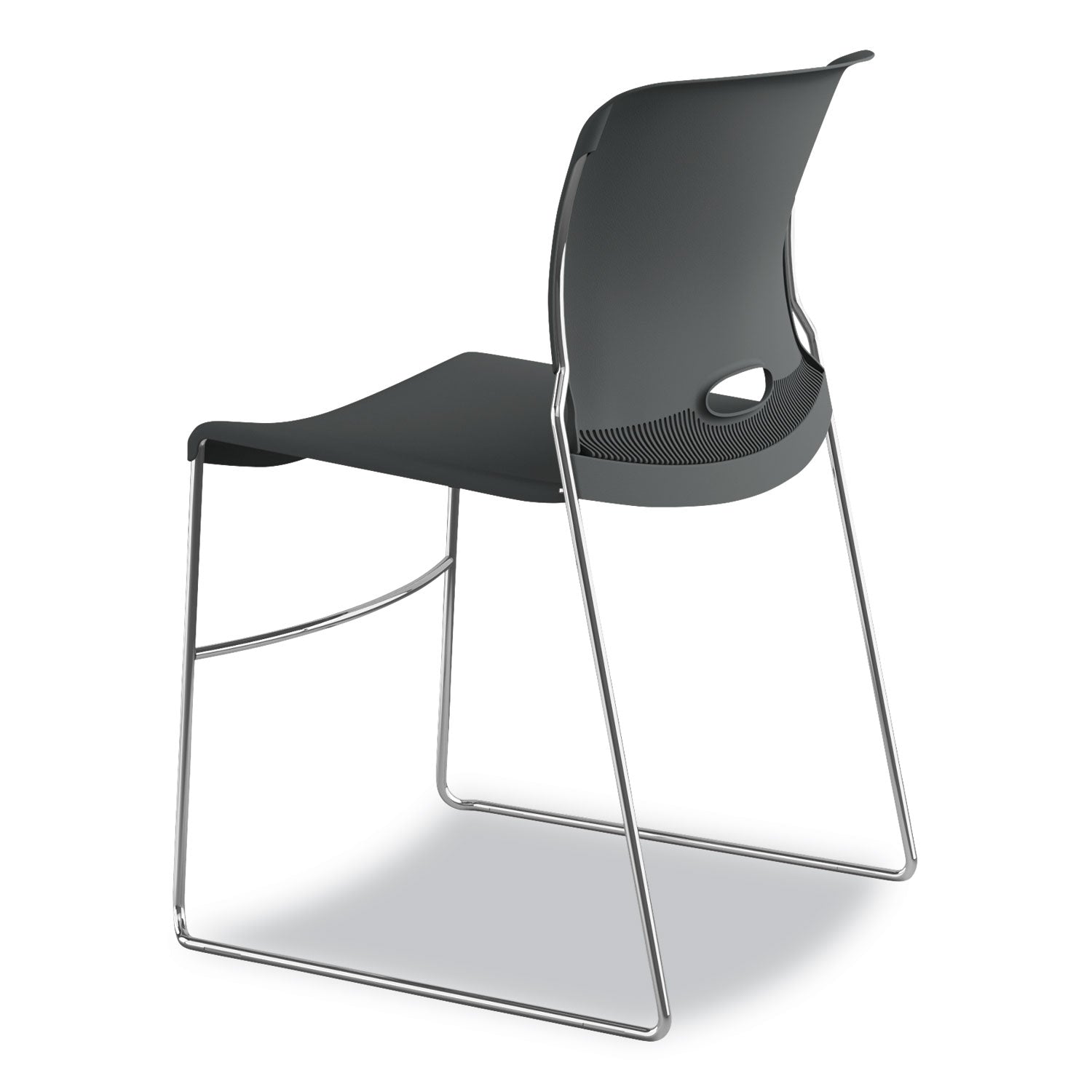 HON Olson Chair, Plastic Seat and Back, Lava Color, Chrome Steel Frame, Stackable, 4 per Carton