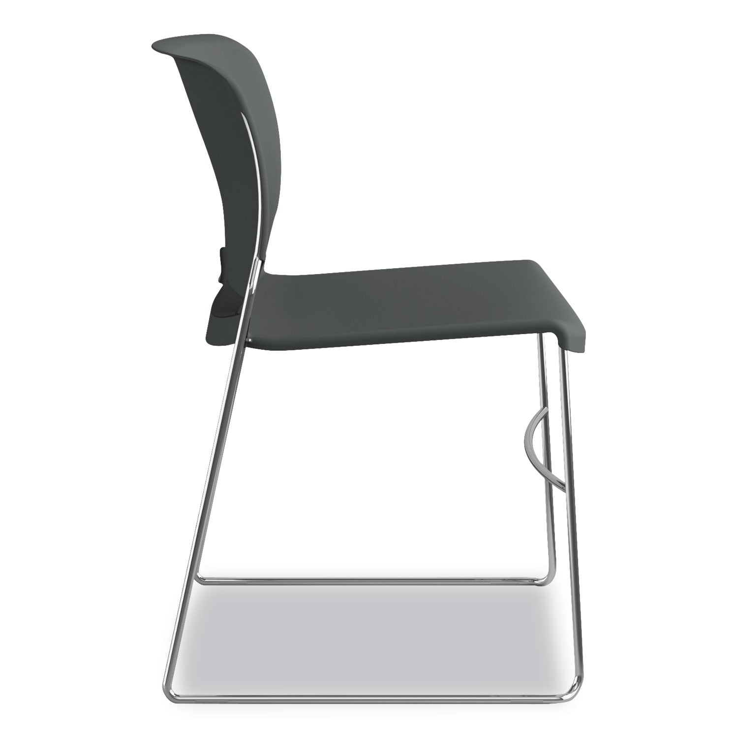 HON Olson Chair, Plastic Seat and Back, Lava Color, Chrome Steel Frame, Stackable, 4 per Carton