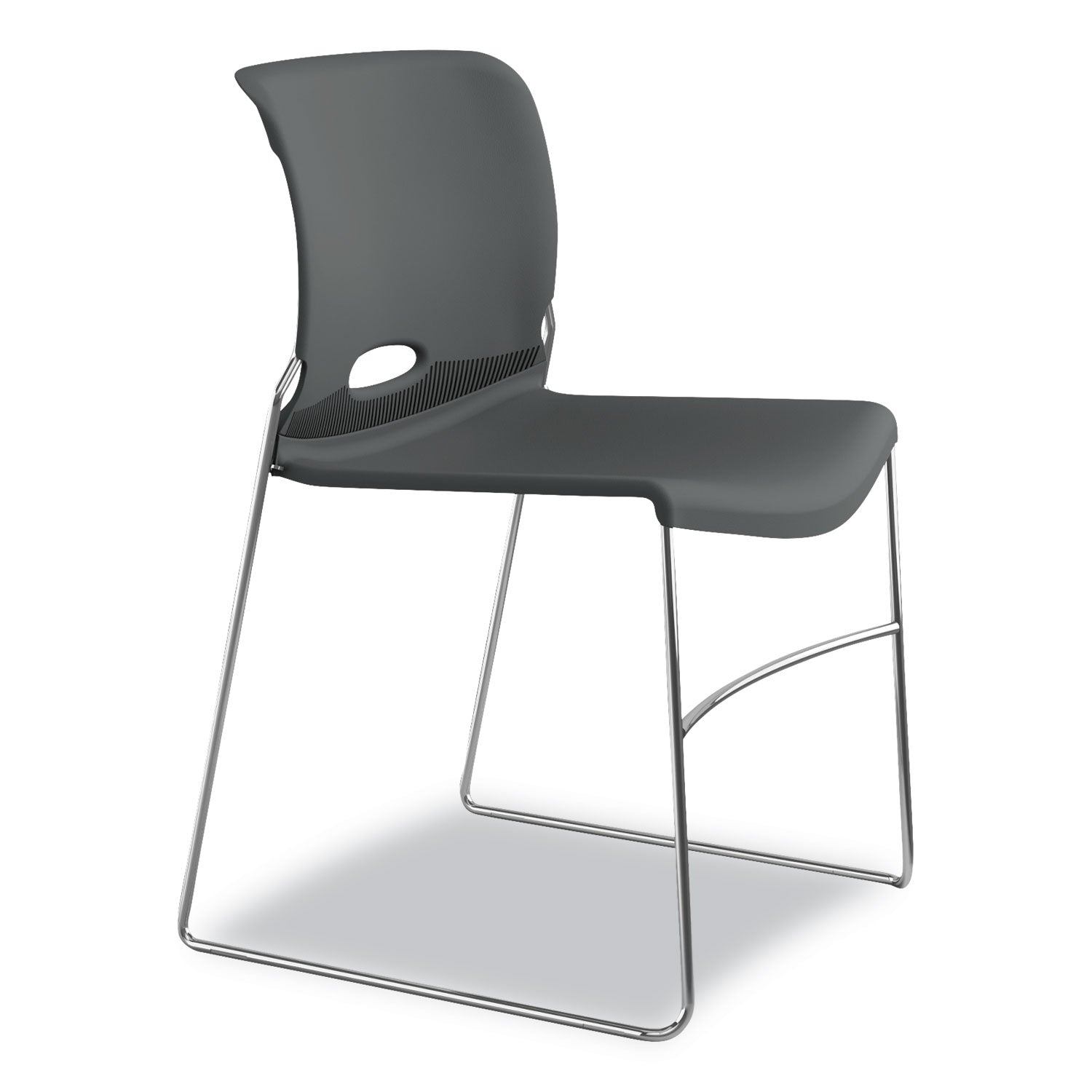 HON Olson Chair, Plastic Seat and Back, Lava Color, Chrome Steel Frame, Stackable, 4 per Carton