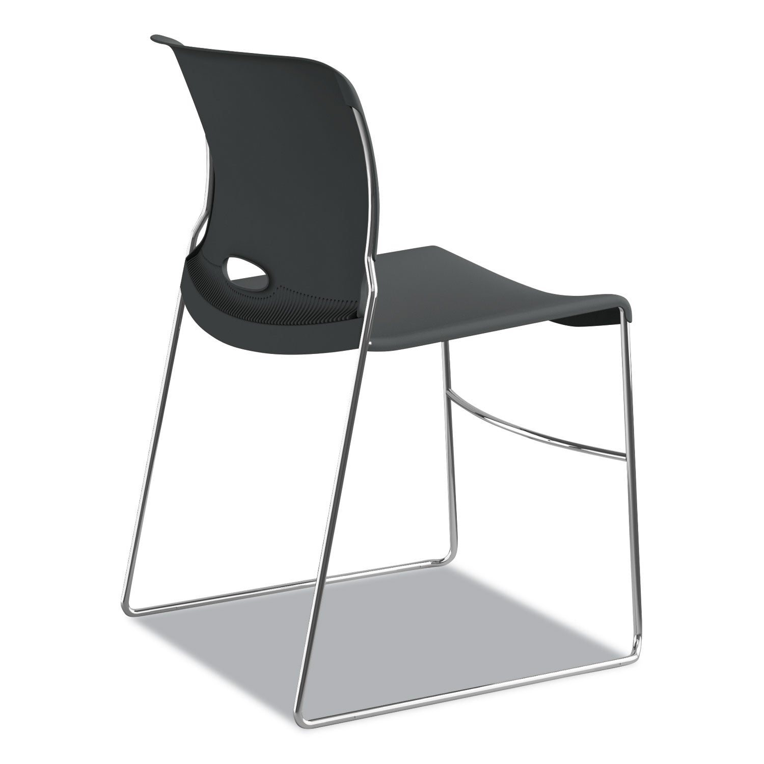 HON Olson Chair, Plastic Seat and Back, Lava Color, Chrome Steel Frame, Stackable, 4 per Carton
