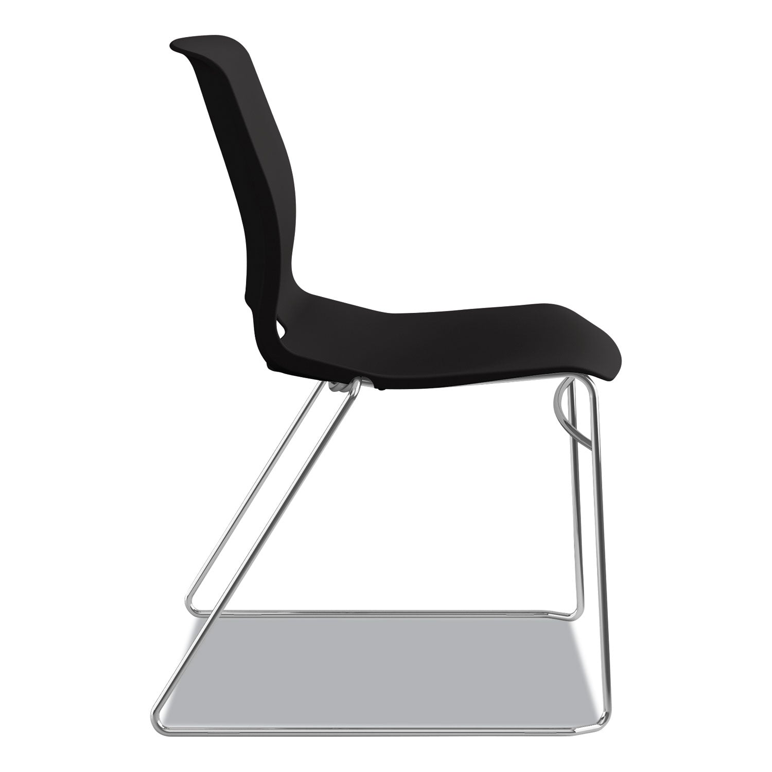 Onyx Seat Color - Plastic Seat Material - Onyx Back Color - Polypropylene Back Material - Silver Frame Color - Sled Base - 4 / Carton