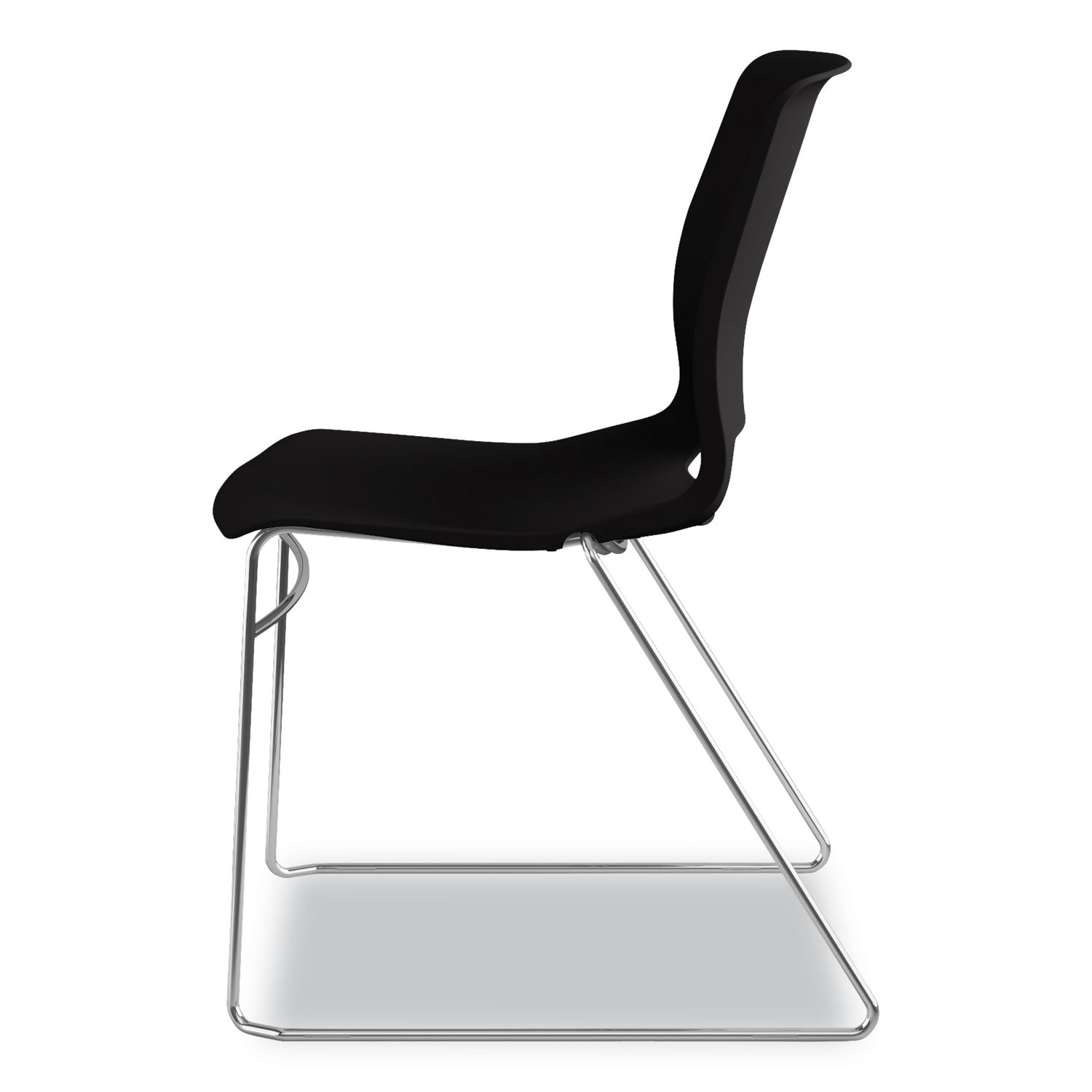 Onyx Seat Color - Plastic Seat Material - Onyx Back Color - Polypropylene Back Material - Silver Frame Color - Sled Base - 4 / Carton