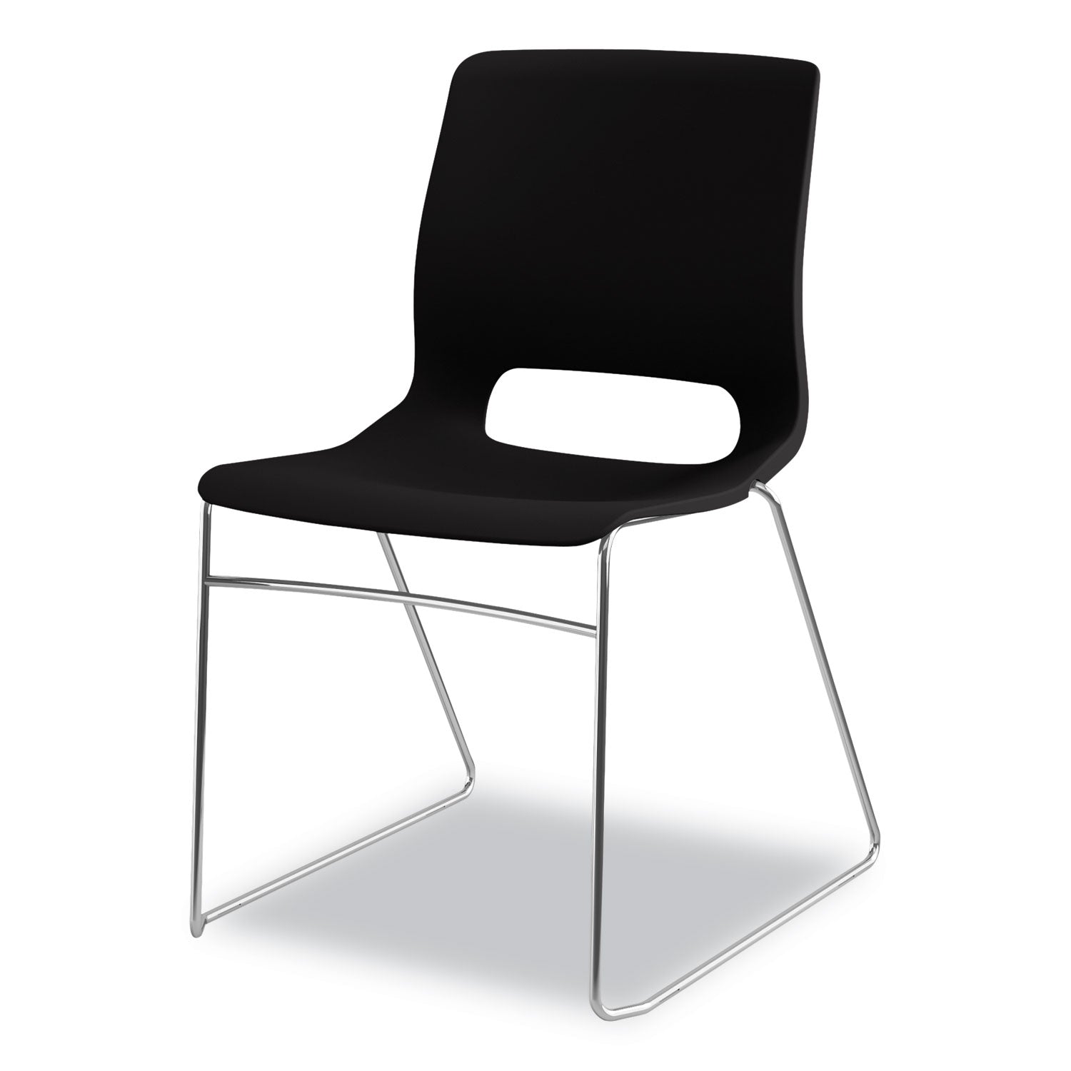 Onyx Seat Color - Plastic Seat Material - Onyx Back Color - Polypropylene Back Material - Silver Frame Color - Sled Base - 4 / Carton
