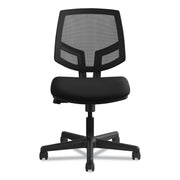 HON Volt Chair, Black Fabric Seat, Mesh Back, Black Frame, 360° Swivel, Pneumatic Height Adjustment, Tilt Tension, Synchro Tilt, Tilt Lock, Casters, No Armrests, 1 Each